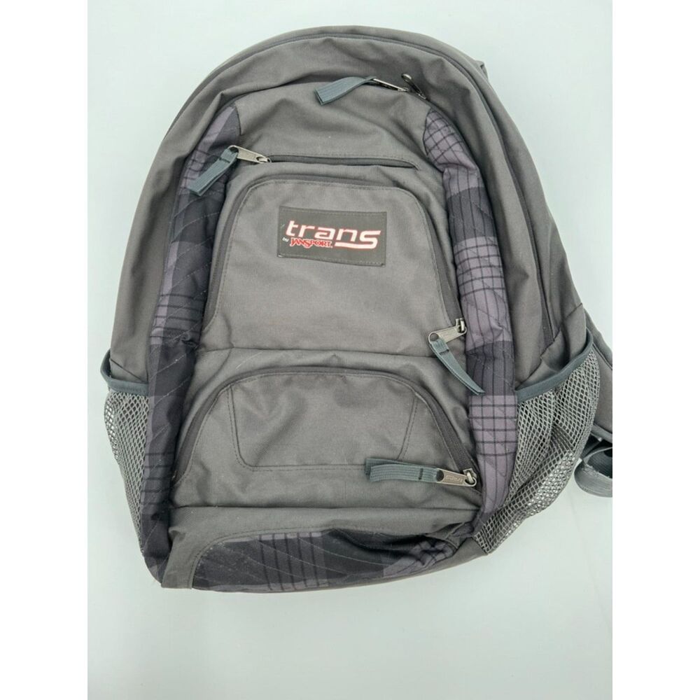 Jansport Trans Backpack Style TUQ6 Multiple Zippered Sections Pen Slots Gray